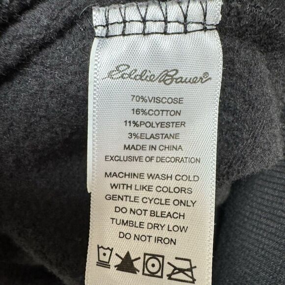 Womens Eddie Bauer Full Zip Hoodie Sweatshirt Sz Small Black Soft Pockets - Picture 4 of 5